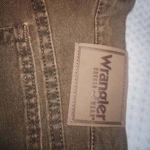 WRANGLER EUC MENS SZ 30 x 32 RUGGED WEAR FLEECE BROWN DENIM JEANS PANTS - Picture 6 of 6